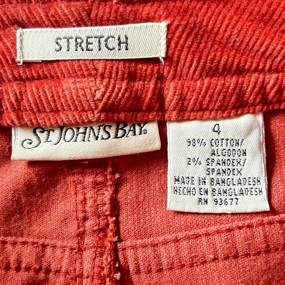 St Johns Bay Red Corduroy Stretch A-Line Skirt Women's Size 4 - Picture 3 of 6